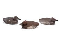 Three Carved and Painted Wood Duck Decoys