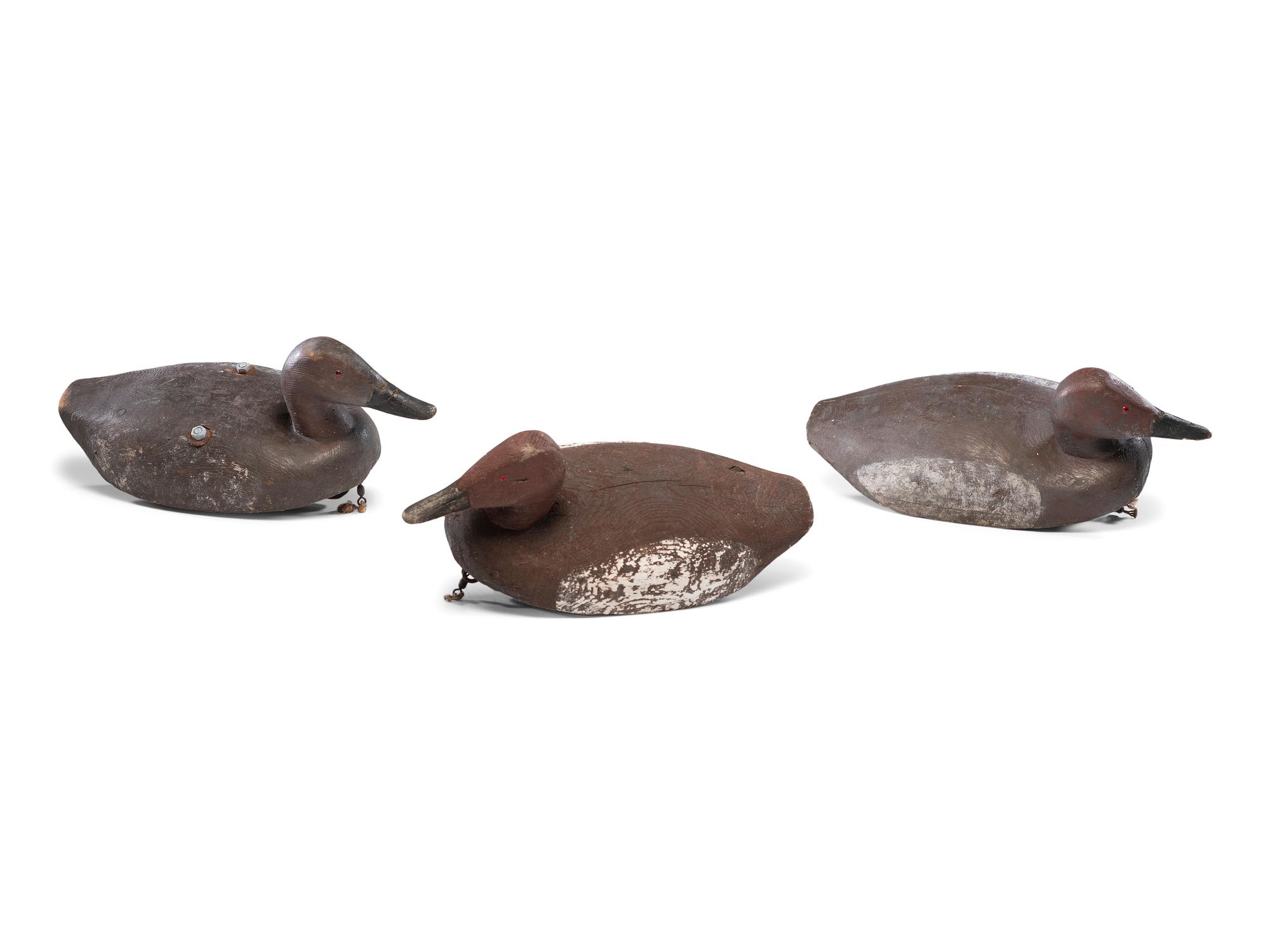 Three Carved and Painted Wood Duck Decoys