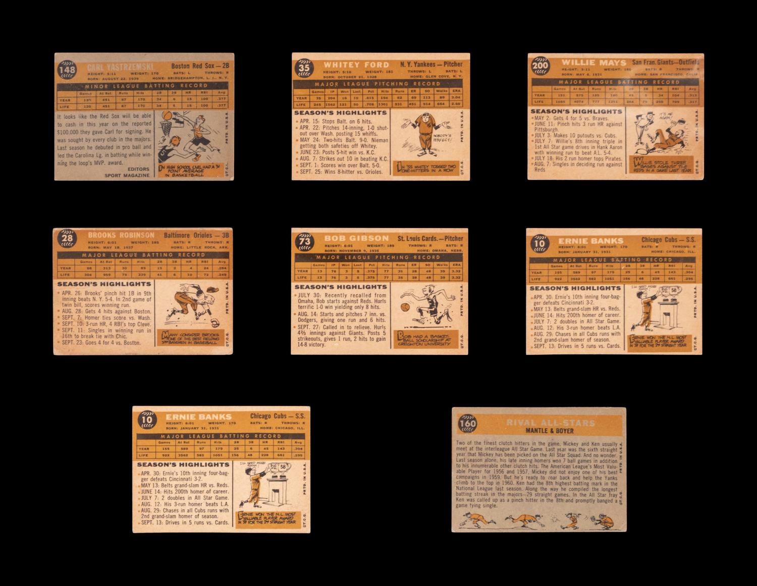 A Group of Over 400 Assorted 1960 Topps Baseball Cards Including Carl Yastrzemski Rookie and Multiple Hall of Famers