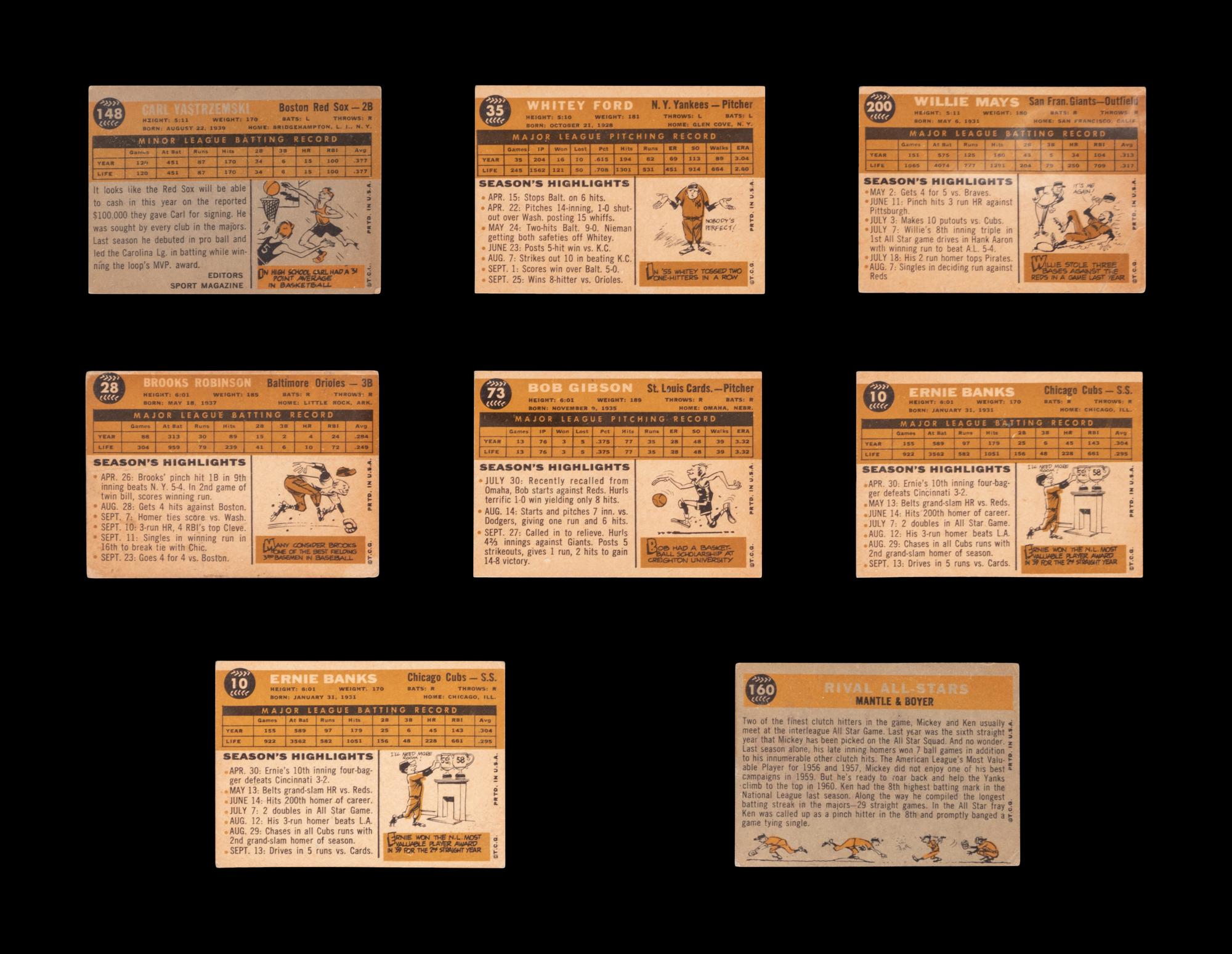 A Group of Over 400 Assorted 1960 Topps Baseball Cards Including Carl Yastrzemski Rookie and Multiple Hall of Famers