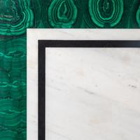 A White Marble and Malachite Table Top