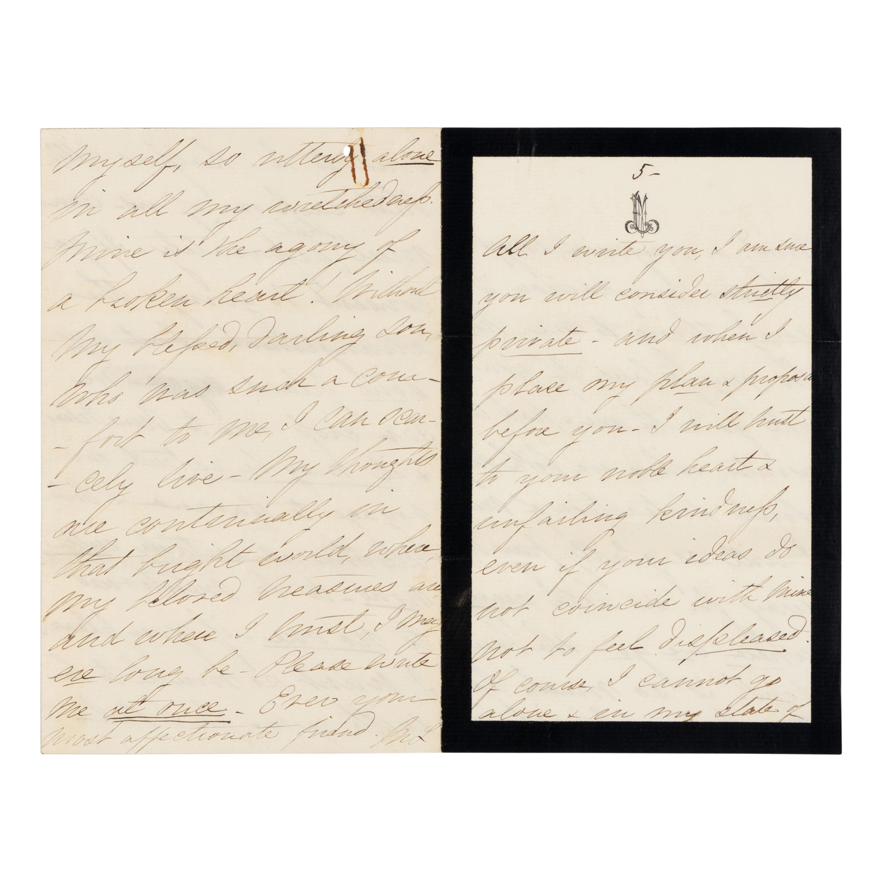 LINCOLN, Mary Todd (1818-1882). Autograph letter signed ("M.L.") to Rhoda White, Chicago, 8 December 1871.