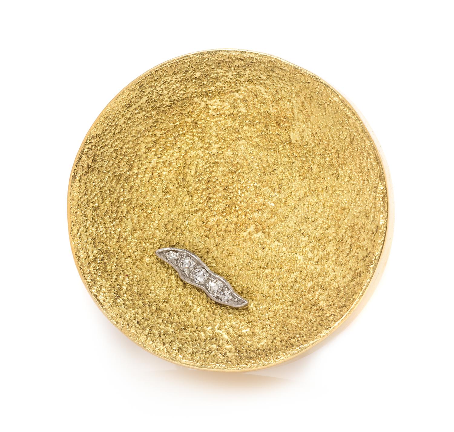 An 18 Karat Yellow Gold, Platinum and Diamond Ring, Andrew Grima, Circa 1973, 14.60 dwts.