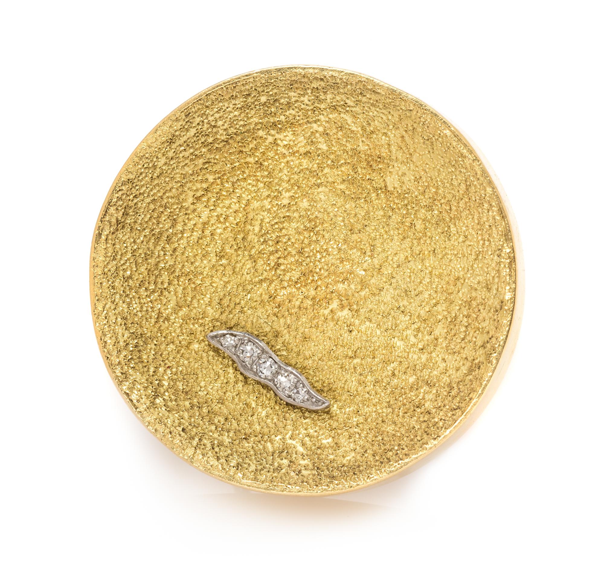 An 18 Karat Yellow Gold, Platinum and Diamond Ring, Andrew Grima, Circa 1973, 14.60 dwts.