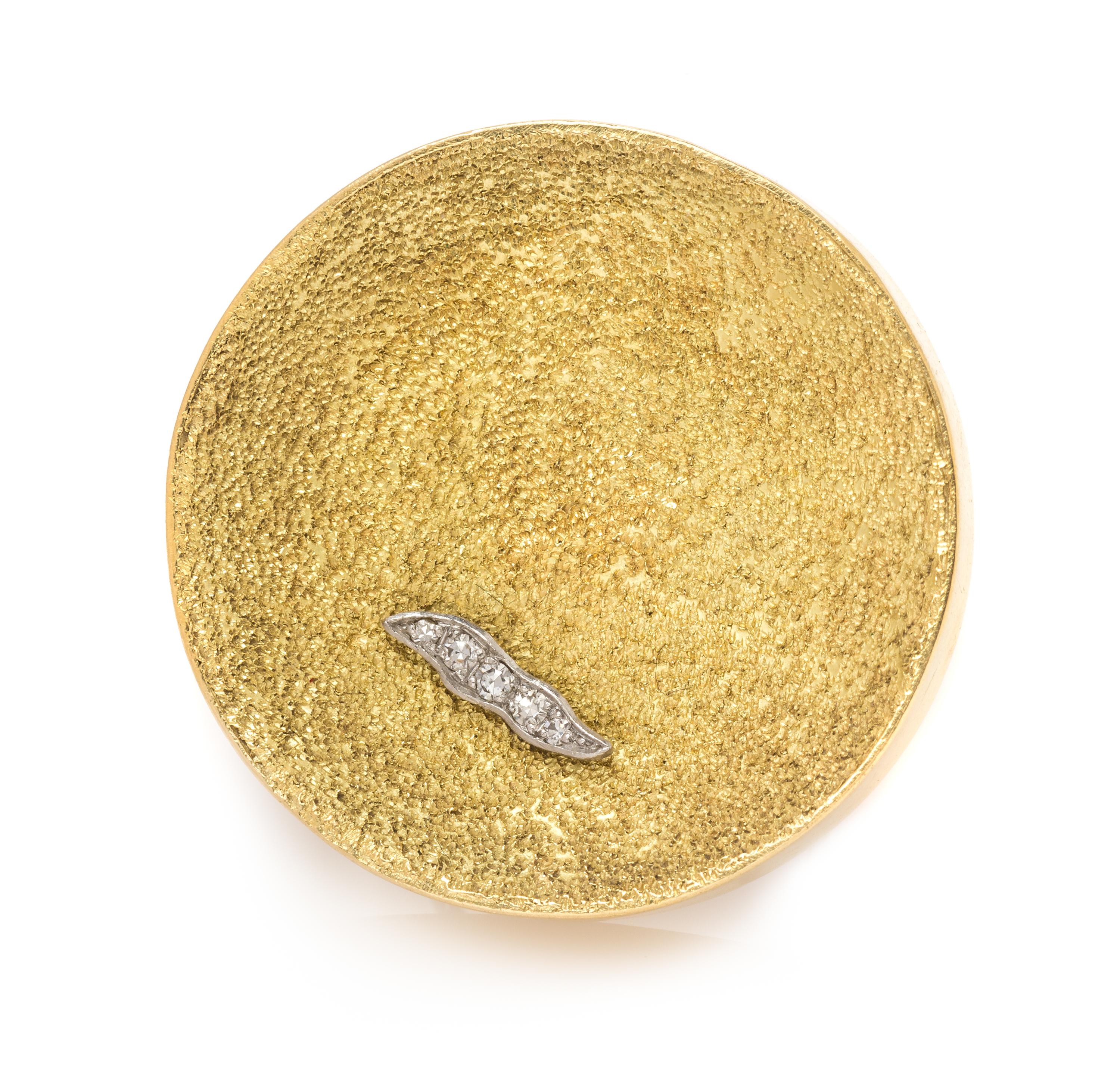 An 18 Karat Yellow Gold, Platinum and Diamond Ring, Andrew Grima, Circa 1973, 14.60 dwts.
