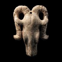 A Western Asiatic Jadeite or Serpentine Ram’s Skull