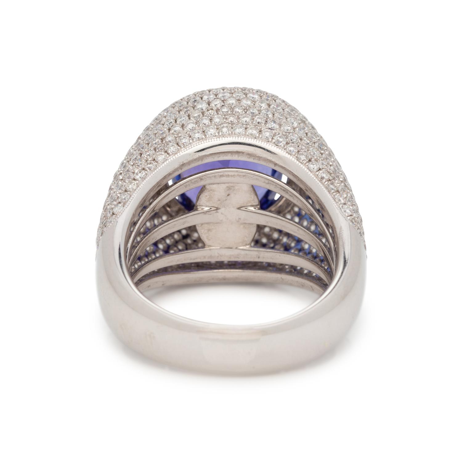 TANZANITE AND DIAMOND RING