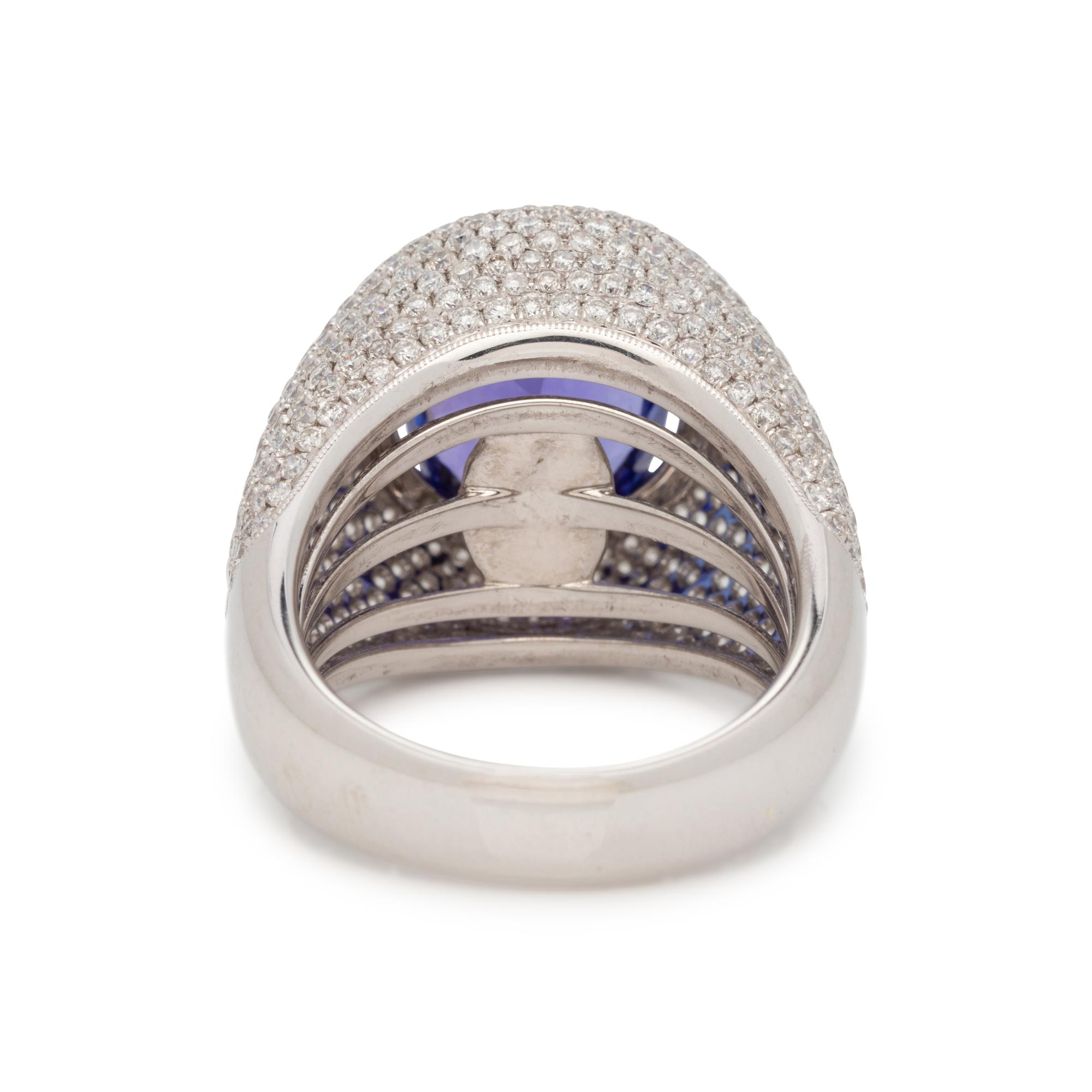 TANZANITE AND DIAMOND RING