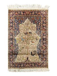 A Kashan Silk Rug