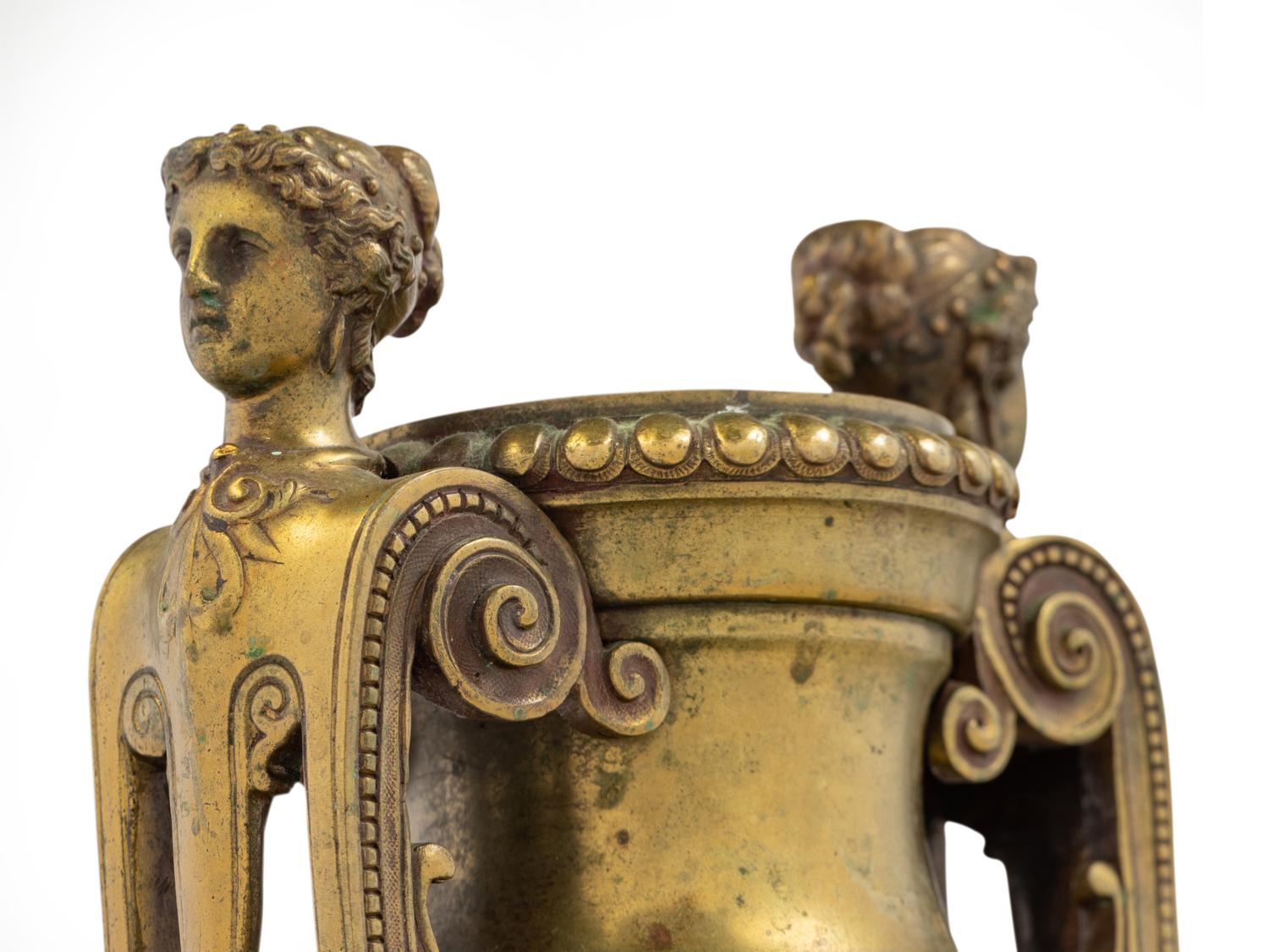 A Neoclassical Style Gilt Bronze Urn