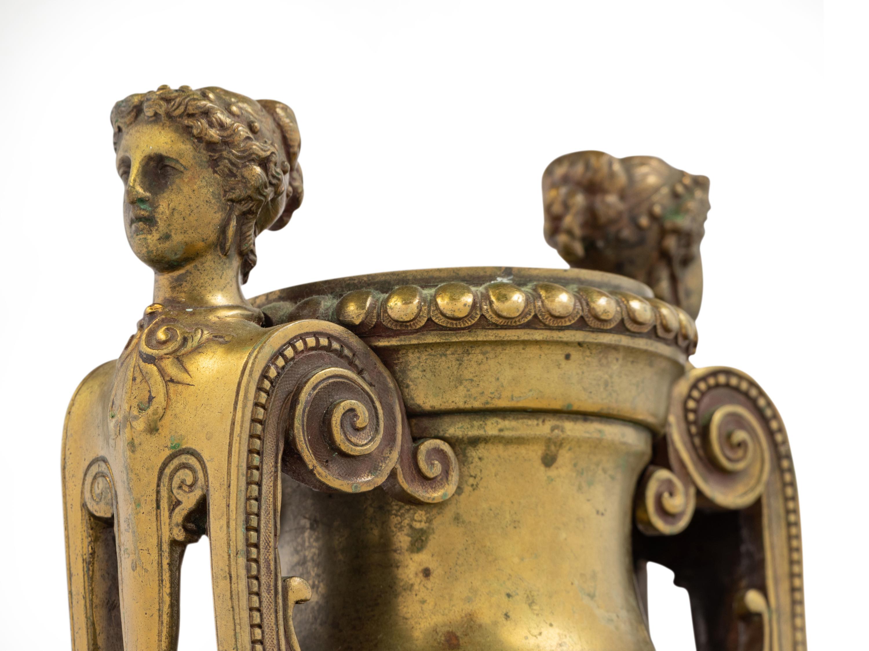A Neoclassical Style Gilt Bronze Urn