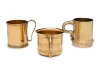 Three American Silver-Gilt Mugs