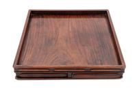 A Chinese Huanghuali Square Tray