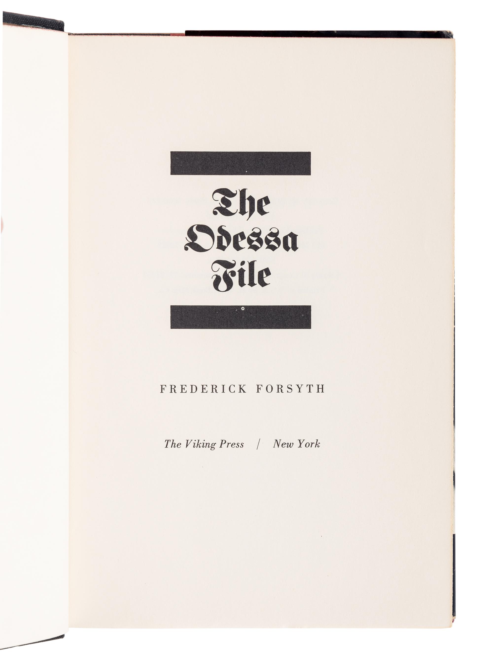 FORSYTH, Frederick (b. 1938). A group of 4 novels by Forsyth, comprising: