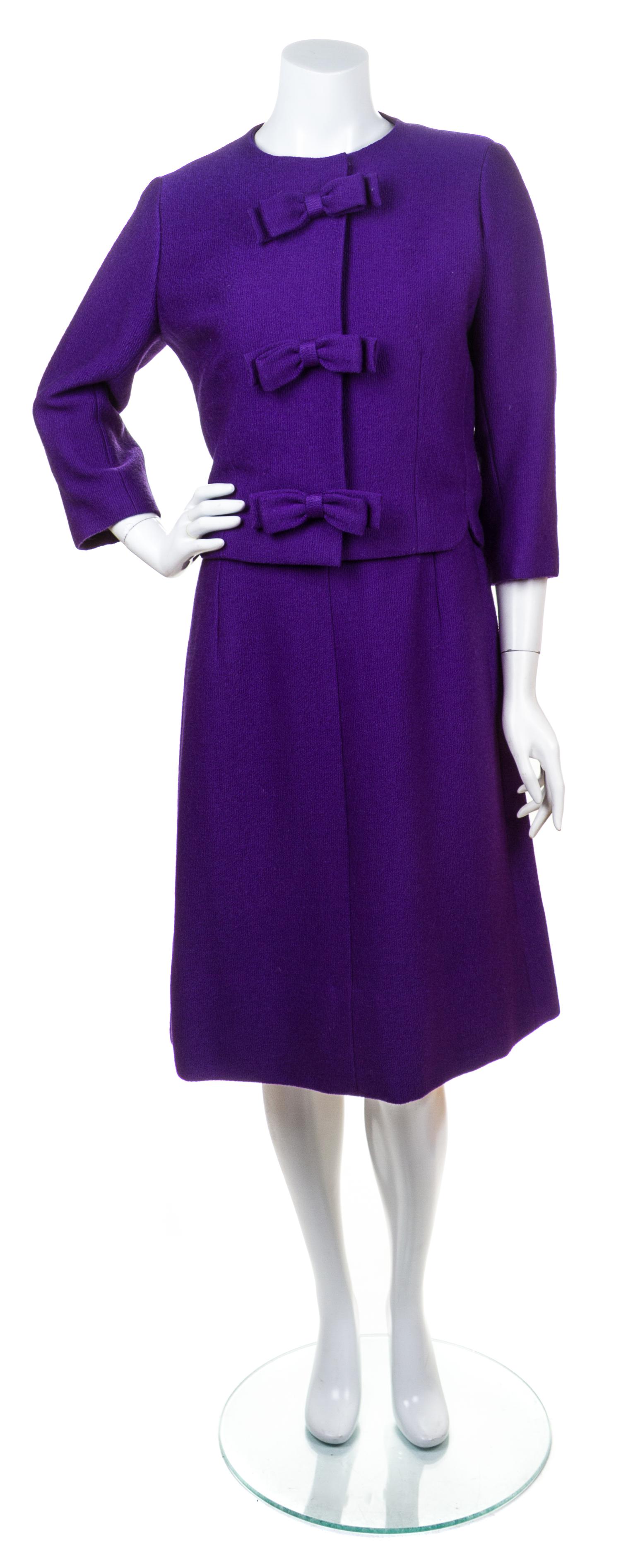 A Balenciaga Purple Wool Dress Ensemble,