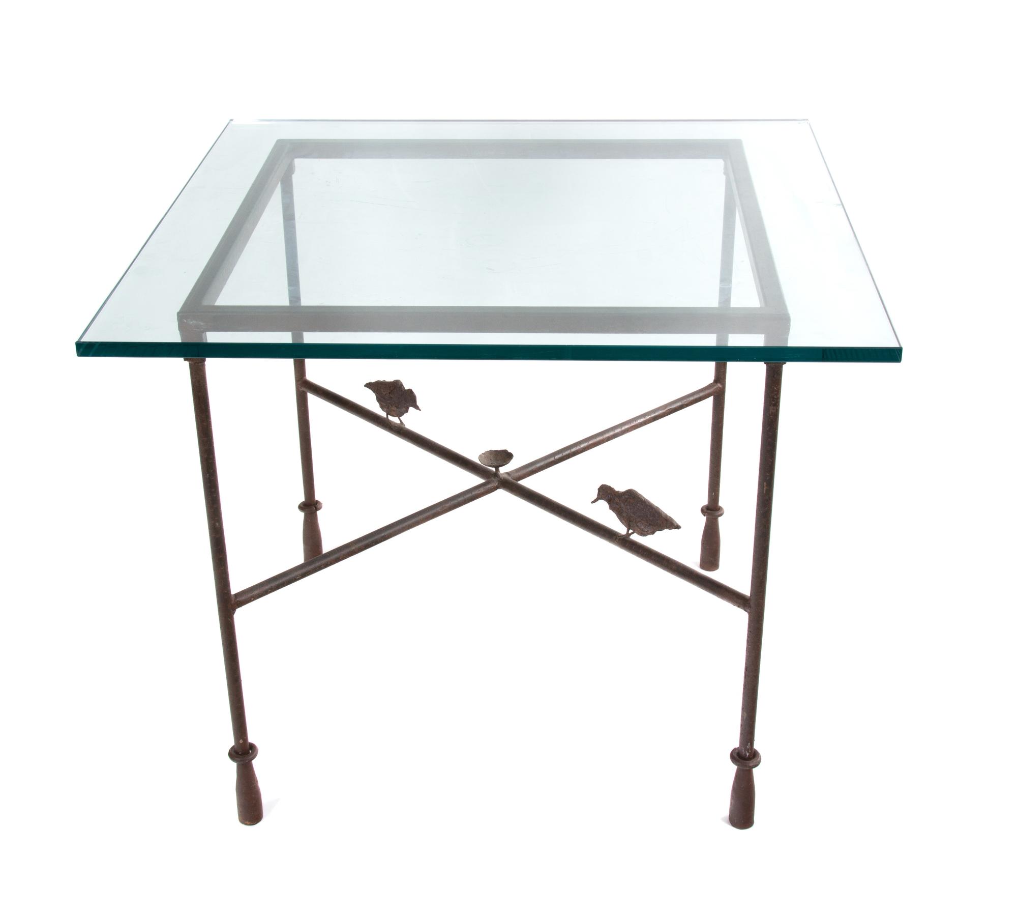 A Giacometti Style Metal Table Height 28 3/4 x width 36 x depth 36 inches. — 20TH CENTURY
