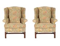 Pair of George III Style Wingback Armchairs