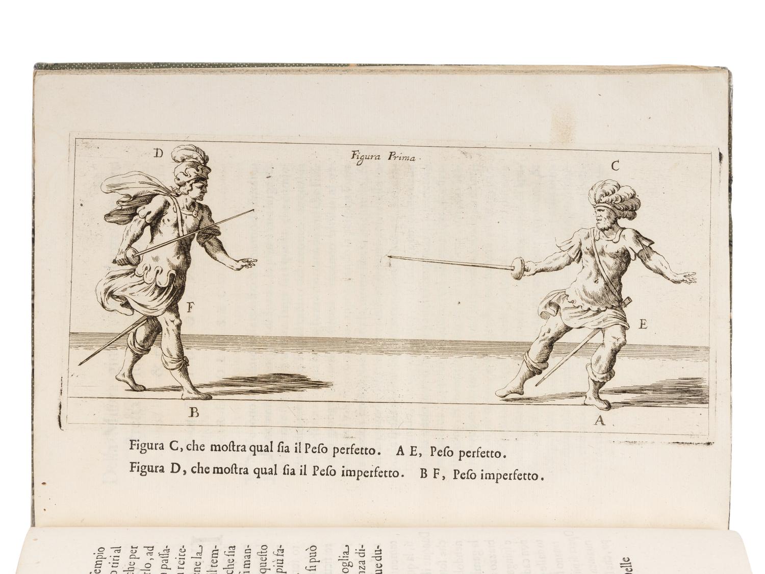 SENESE, Alesandro. Il vero maneggio di spada d'Alessandro Senese gentil'huomo Bolognese . Bologna: Heirs of Vittorio Benacci, 1660.