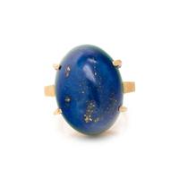 YELLOW GOLD, LAPIS LAZULI AND MALACHITE RING