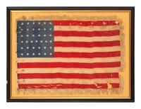[FLAGS & PATRIOTIC TEXTILES]. 38-star printed silk flag.
