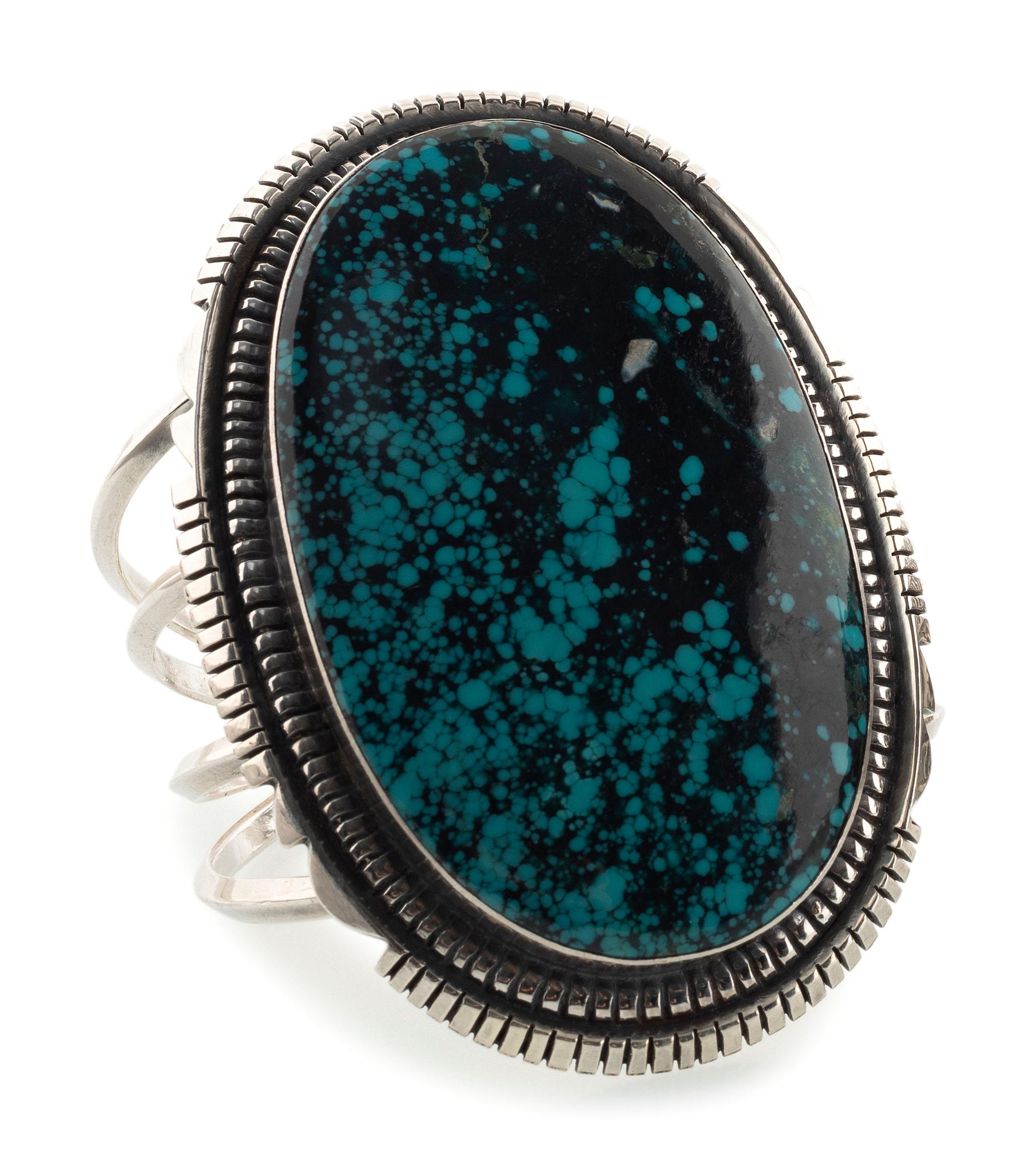 Navajo Sterling Silver and Turquoise Cuff Bracelet
