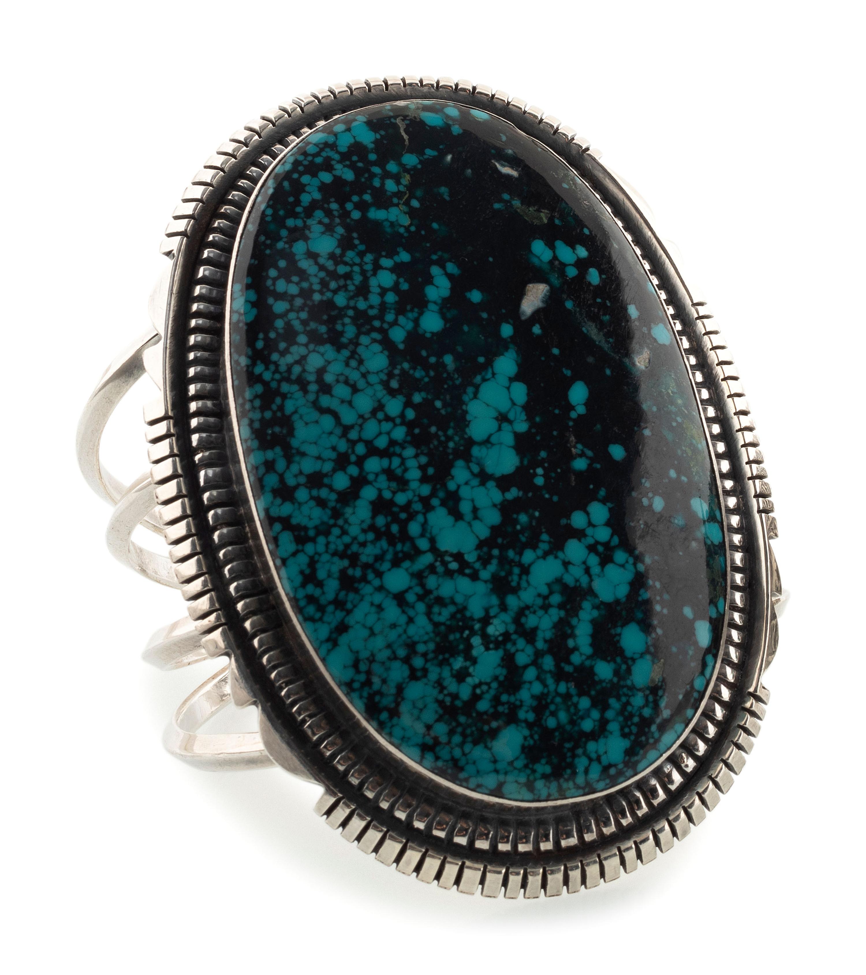 Navajo Sterling Silver and Turquoise Cuff Bracelet