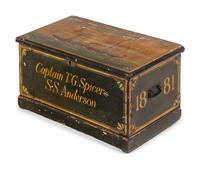 A Paint Decorated Ship Captain's Trunk