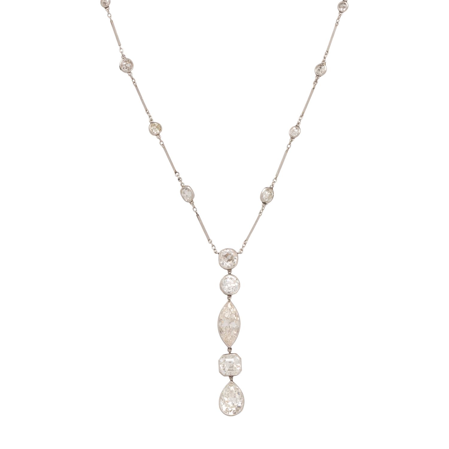 ANTIQUE, DIAMOND LAVALIER NECKLACE