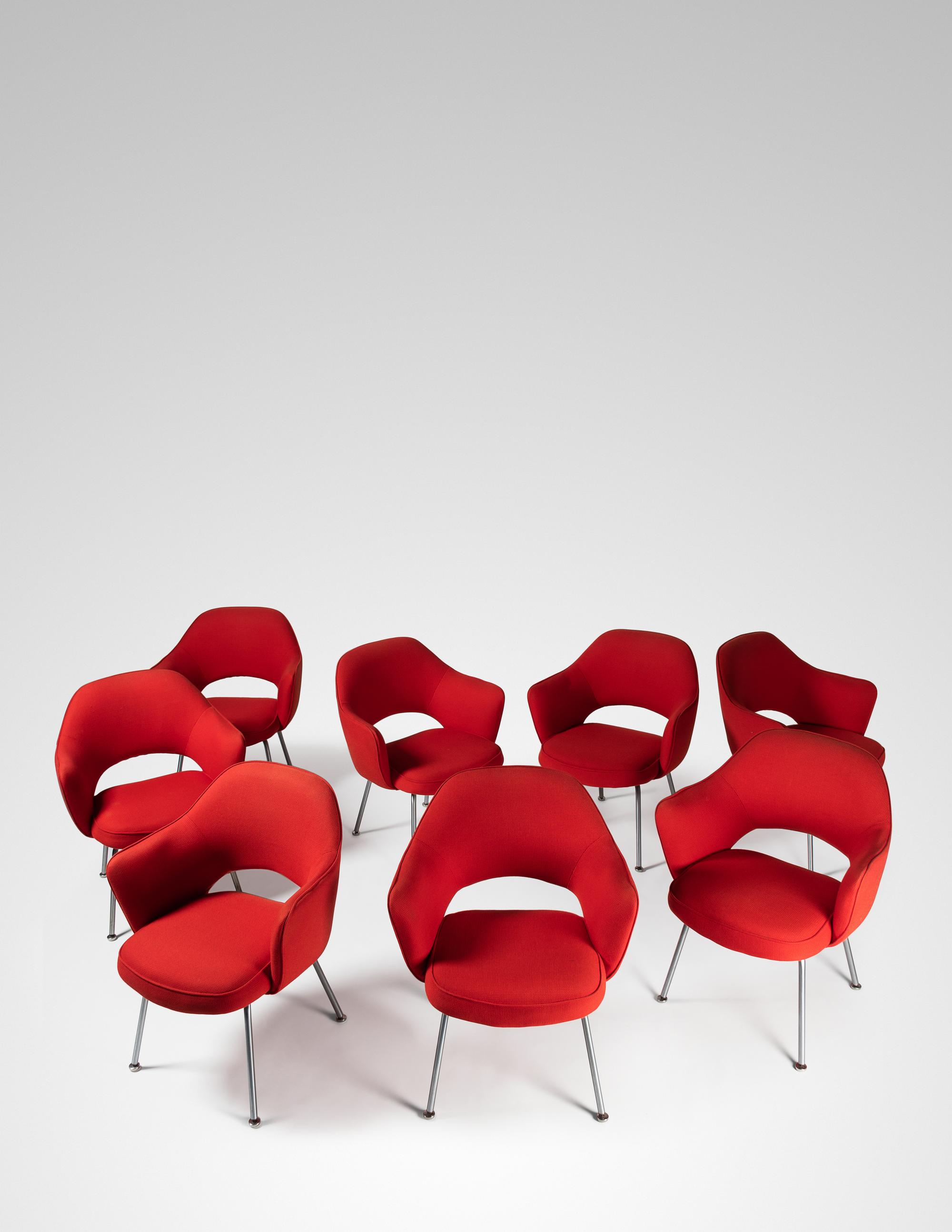 Set of Eight Executive Armchairs, Knoll, USA
