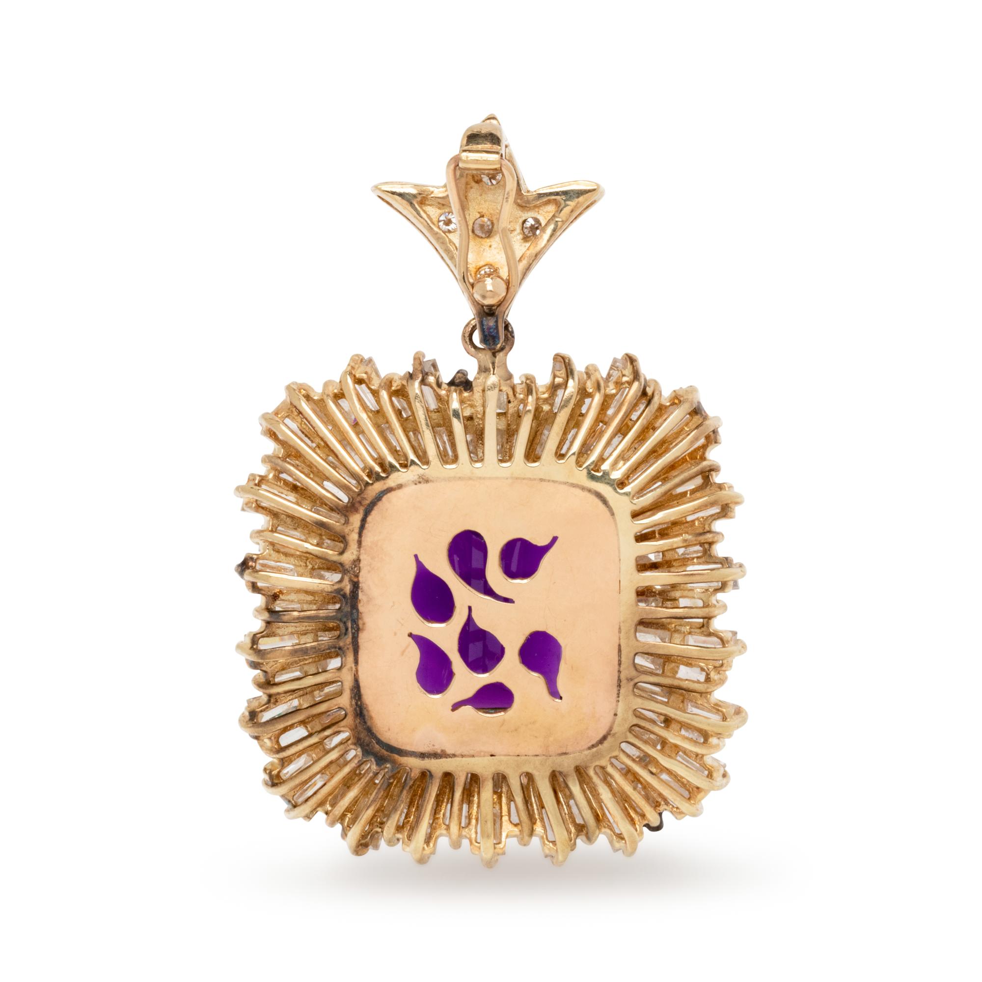 AMETHYST AND DIAMOND PENDANT