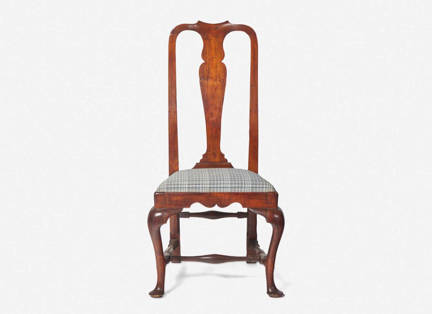 A Queen Anne carved maple side chair, probably Boston, MA, circa 1740