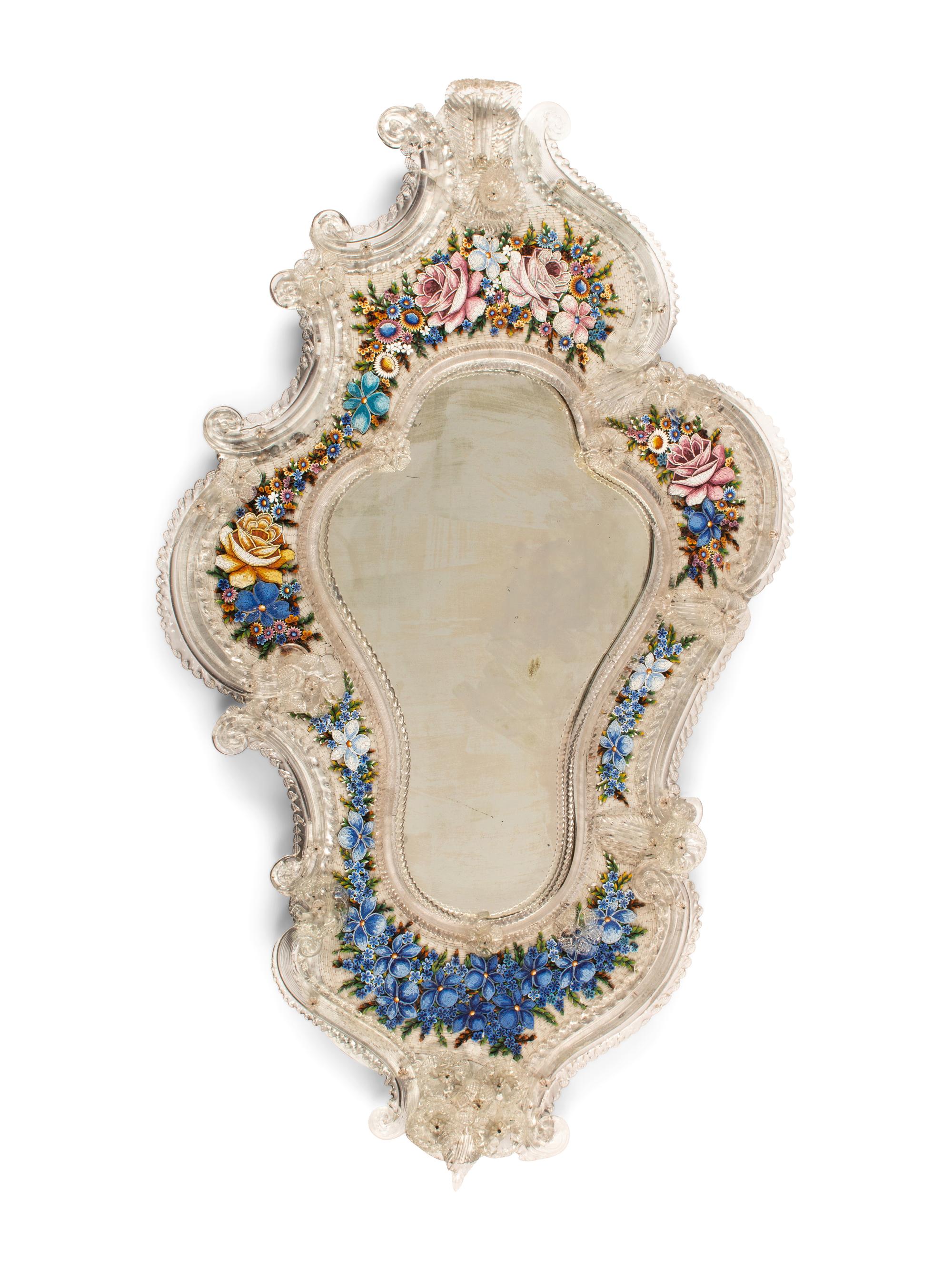 A Venetian Glass and Micro Mosaic Mirror