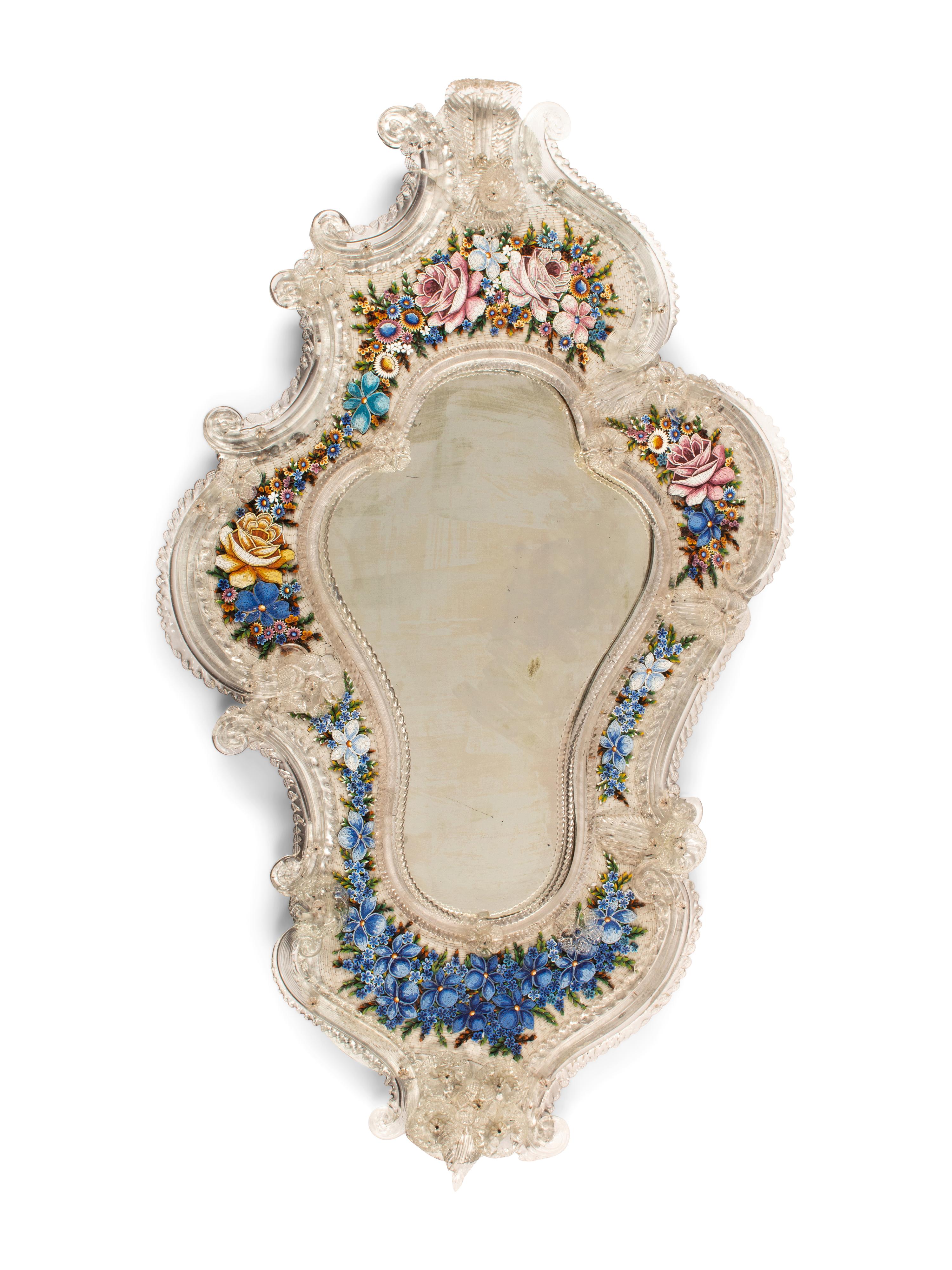 A Venetian Glass and Micro Mosaic Mirror