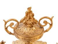 A Louis XVI Style Gilt Bronze Mantel Clock