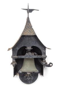 A Victorian Style Wrought Iron Bell Height 60 inches overall. — 20TH CENTURY