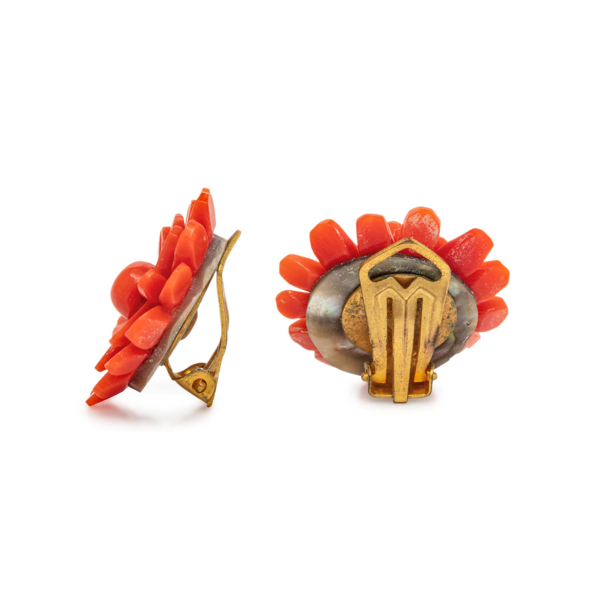 COLLECTION OF CORAL AND YELLOW GOLD JEWELRY