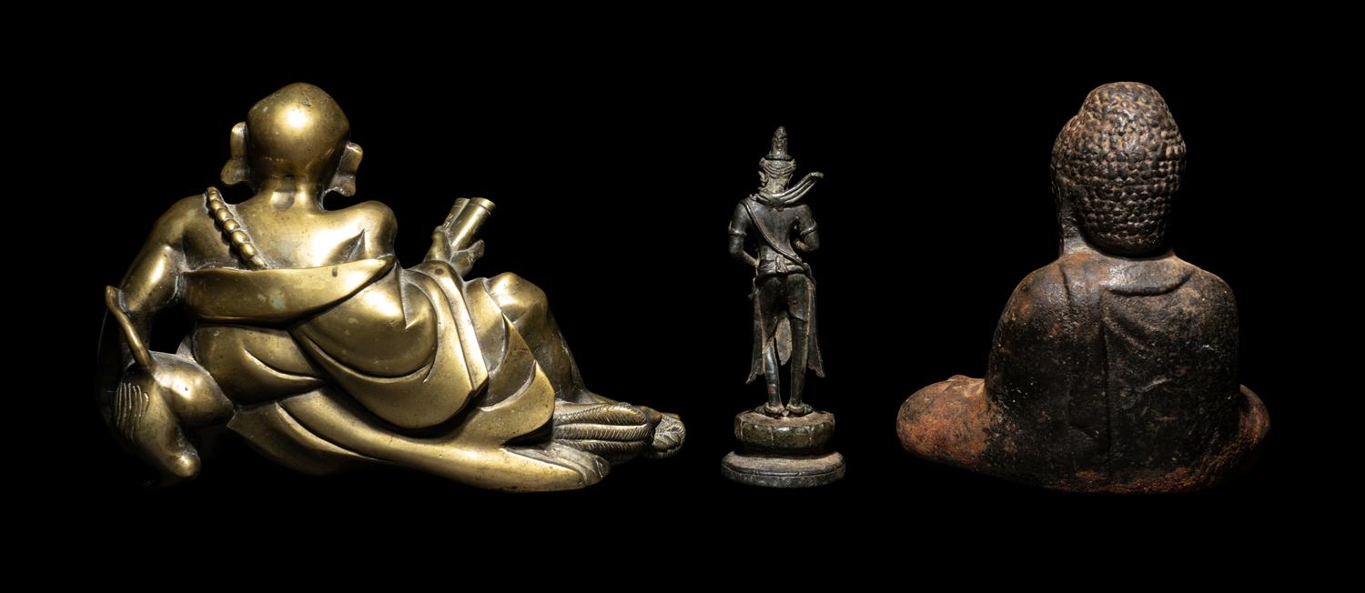 Three Asian Buddhist Figures