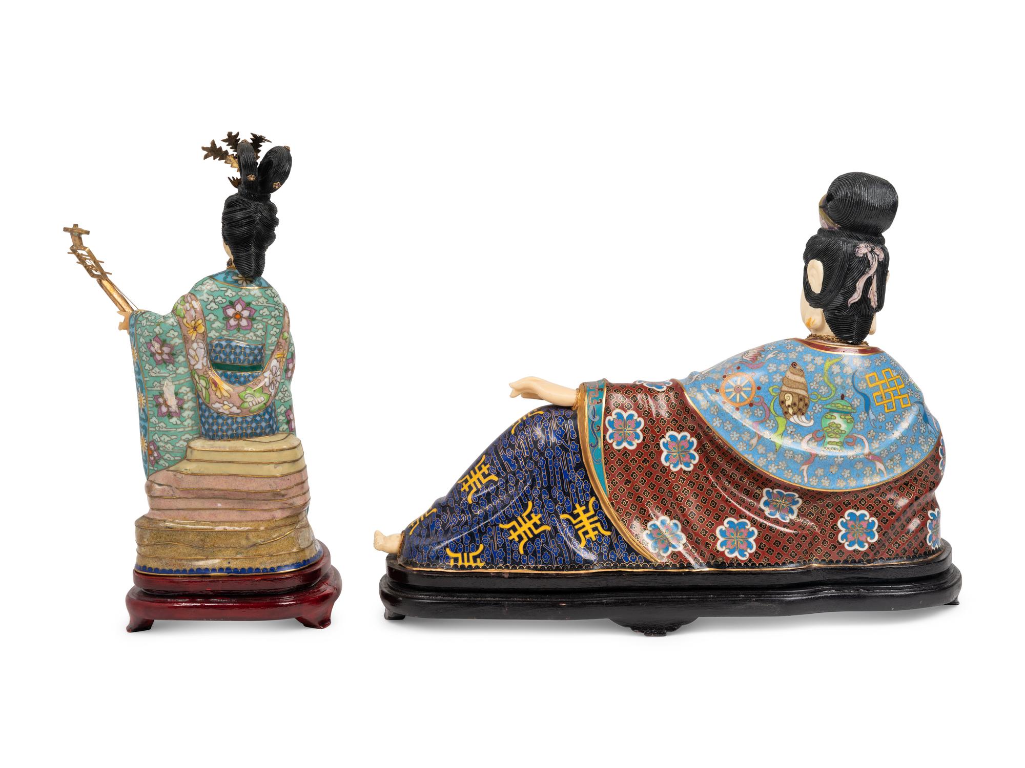 Two Cloisonné Figures