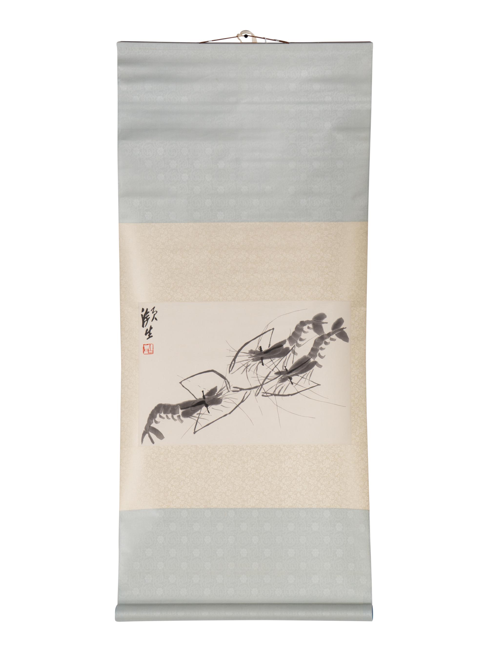 Qi Baishi 齊白石木版水印立軸兩幅