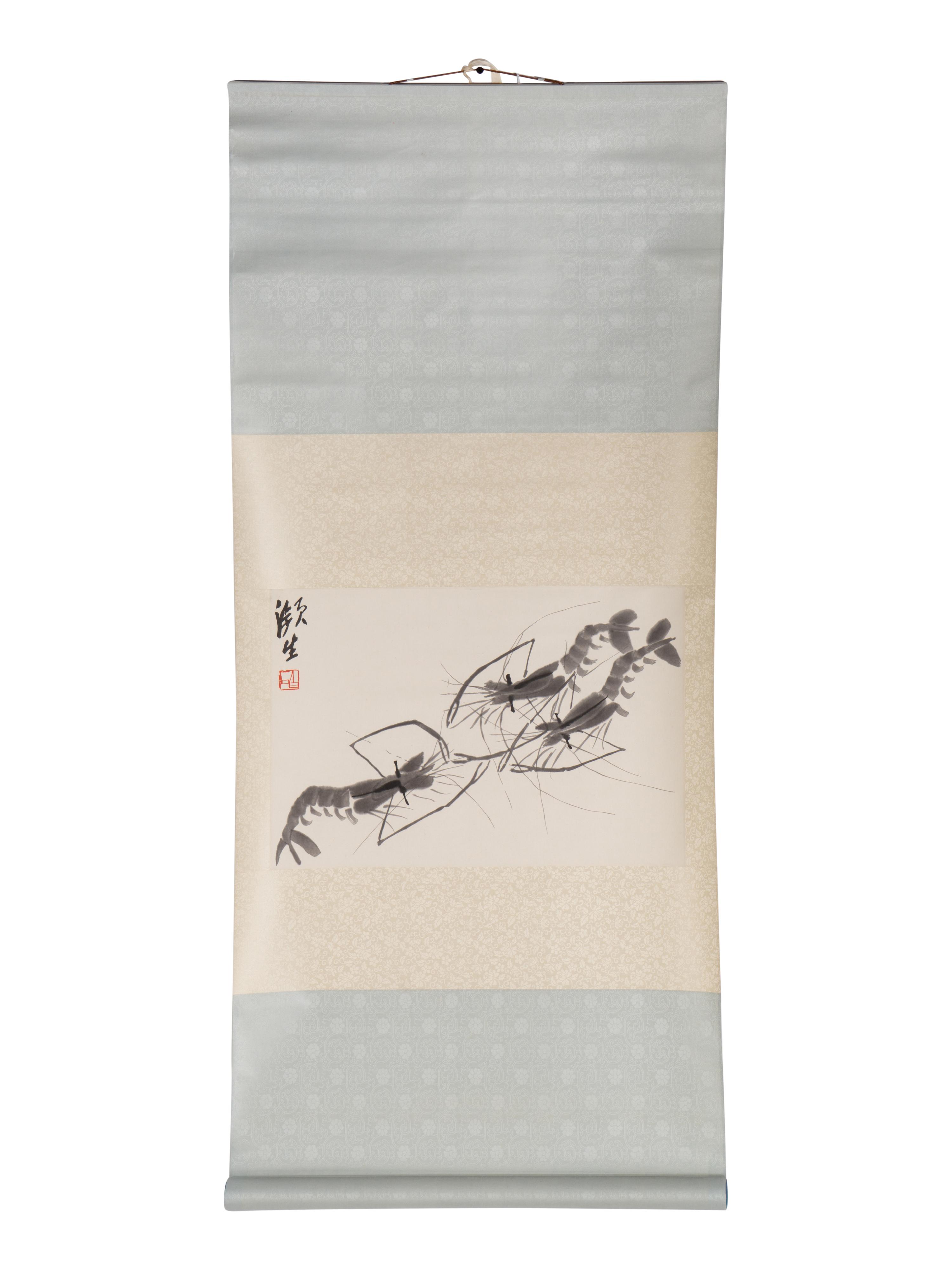 Qi Baishi 齊白石木版水印立軸兩幅
