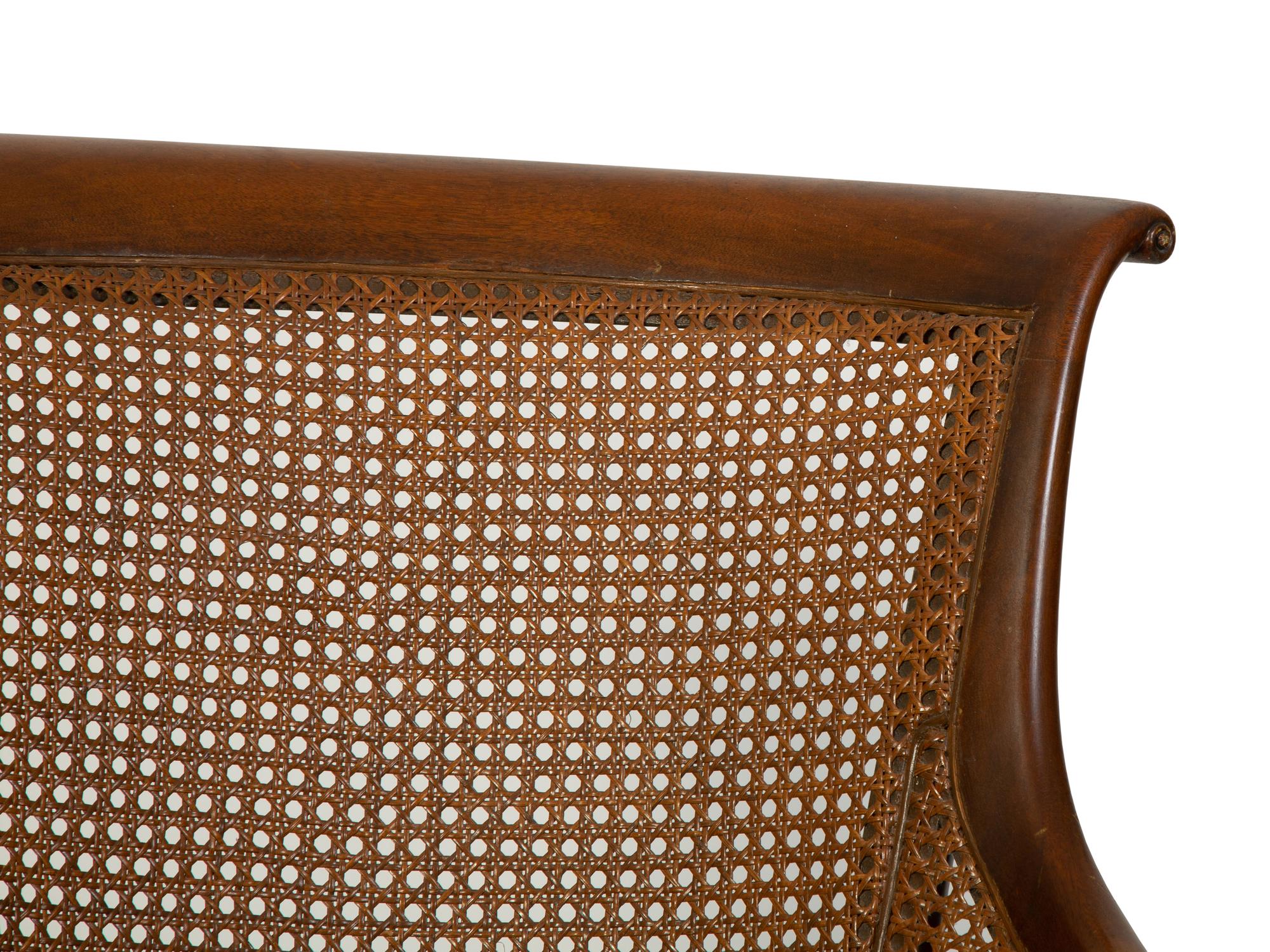A Regency Style Caned Library Chair — 19TH/20TH CENTURY