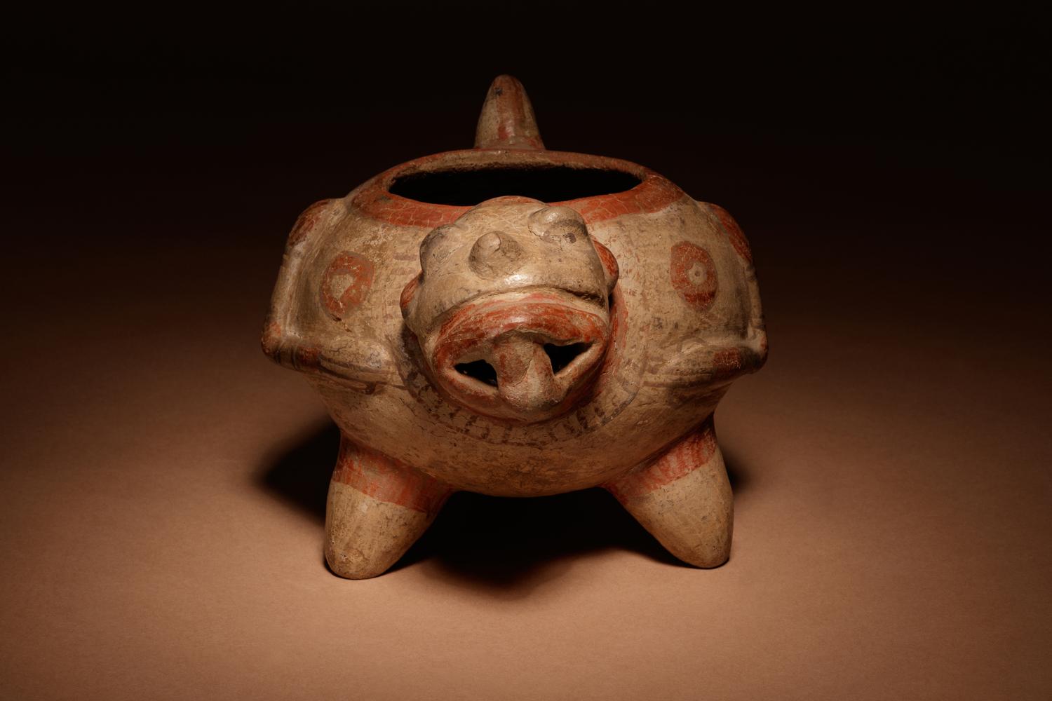 A Nicoya Polychrome Terracotta Animal Effigy Vessel