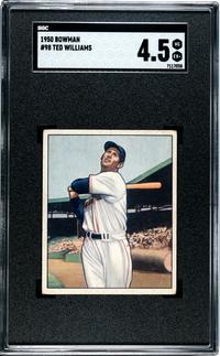 A Group of Ted Williams Baseball Cards Including A 1950 Bowman No. 98 (SGC 4.5 VG-EX+),