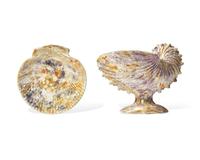 Two Wedgwood Moonlight Lustreware Shell Form Articles