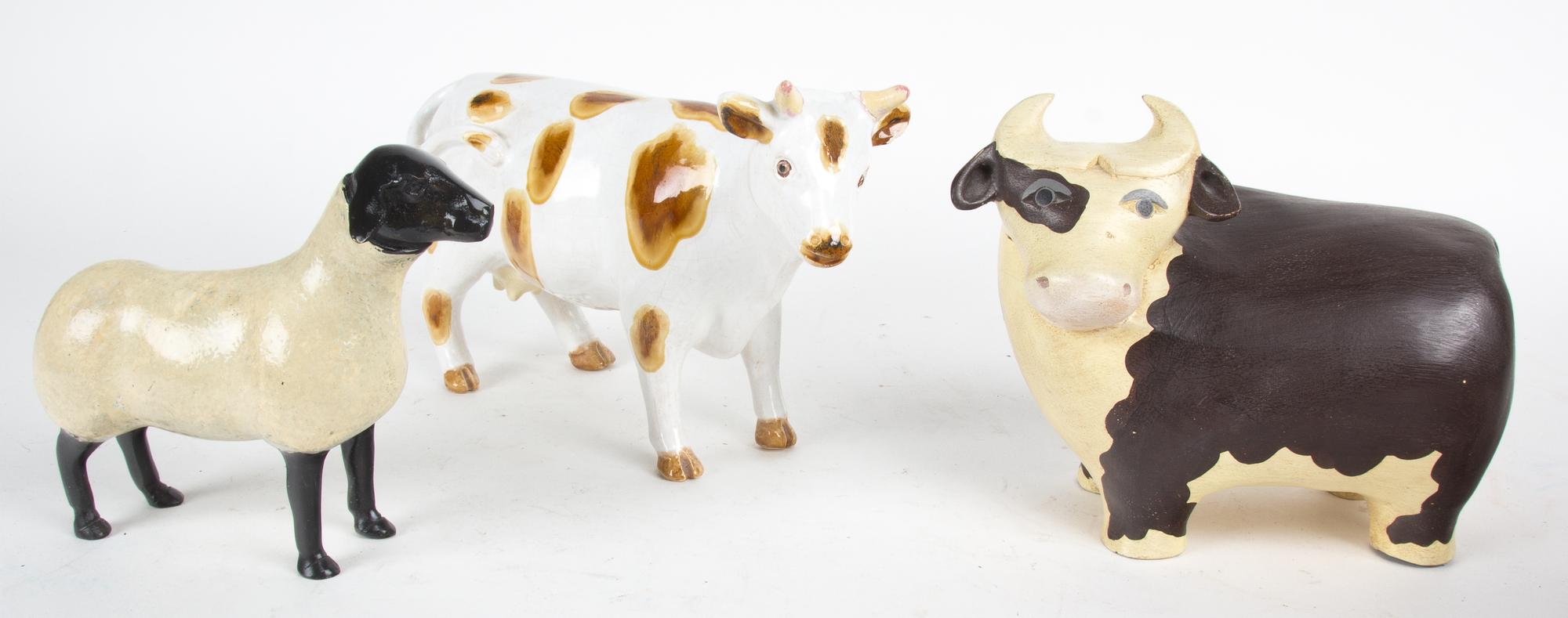 A Glazed Ceramic Figure of a Cow — 20TH CENTURY