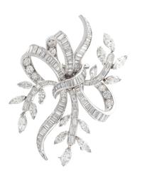 A Platinum and Diamond Spray Brooch, Circa 1950, 19.30 dwts.