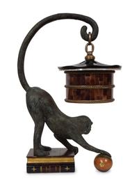 A Maitland-Smith Bronze Monkey Lamp