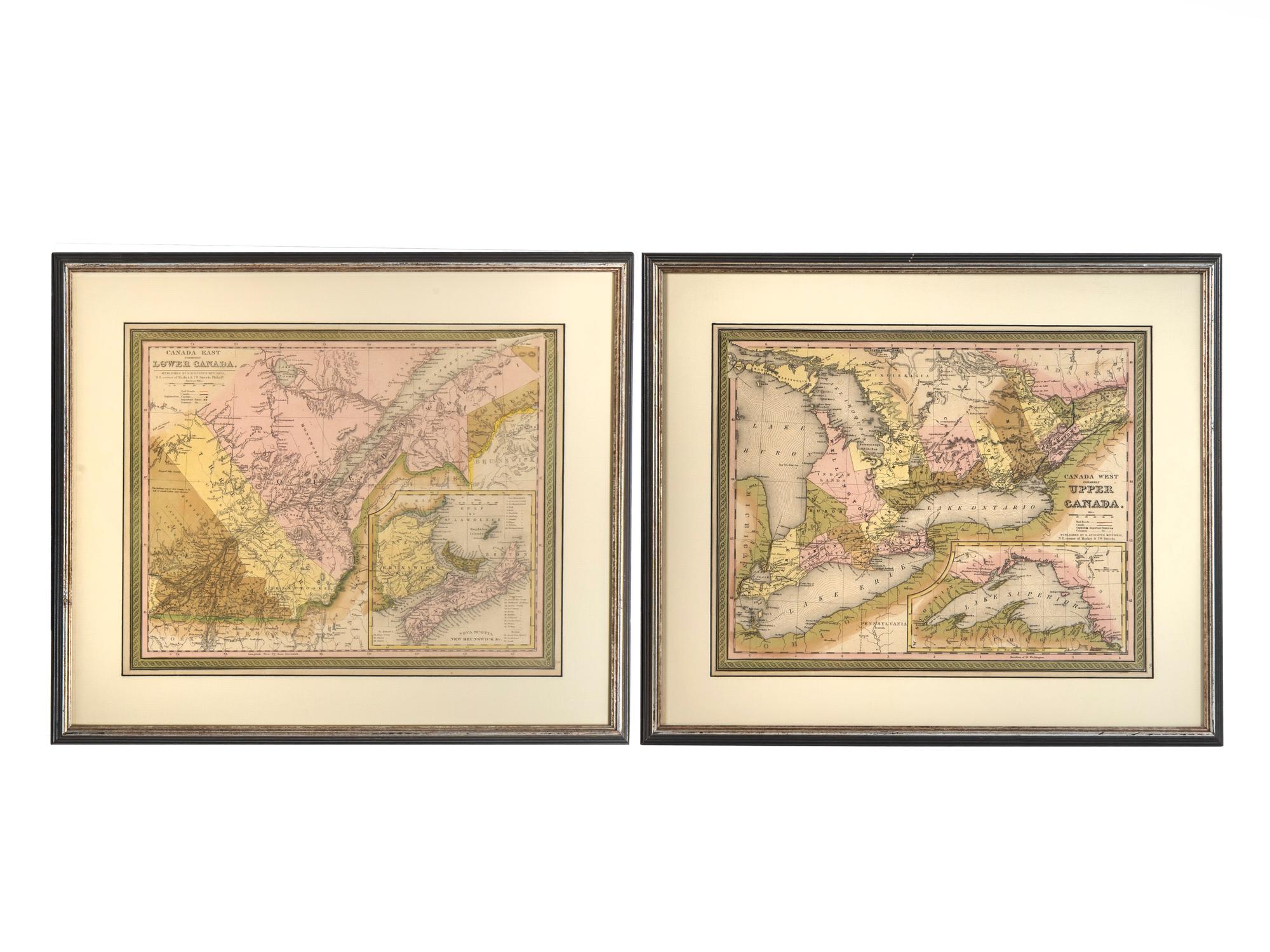 Two Hand-Colored Maps of Canadian Territory — 19TH CENTURY