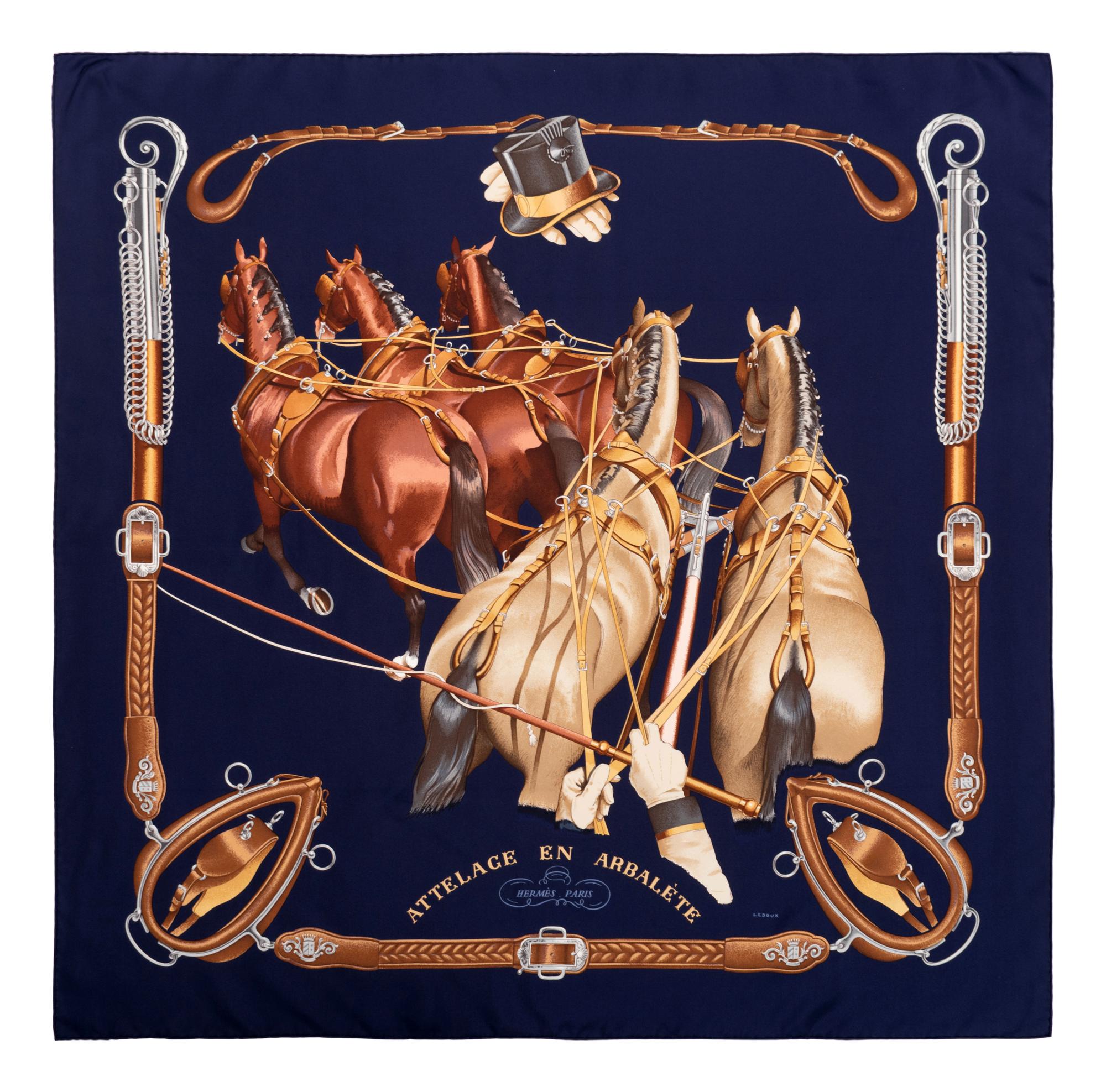Three Hermès 90cm Silk Scarves