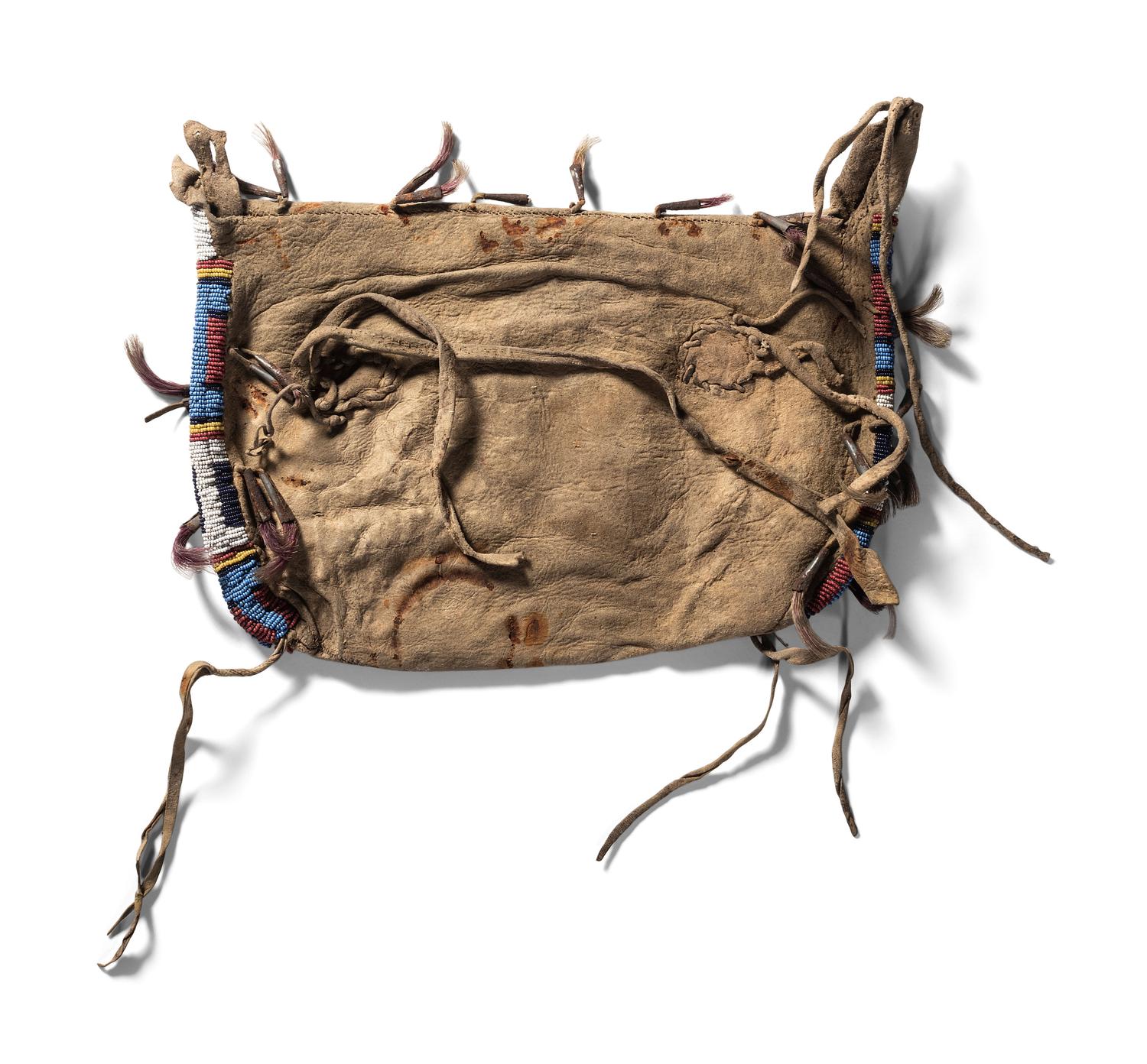 Sioux Beaded Buffalo Hide Work Bag